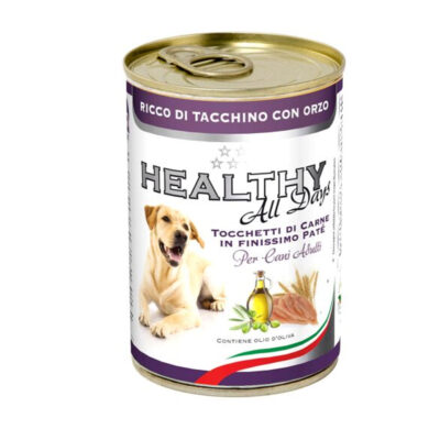 HEALTHY All Dogs კონსერვი ინდაური+ქერი TURKEY with BARLEY  (ძაღლებისთვის)