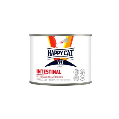 Happy Cat VET Diät Intestinal (სველი საკვები) 200gr — კუჭ-ნაწლავის ტრაქტის სამკურნალო დიეტა კატებისთვის